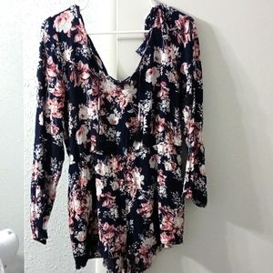 Aeropostale Floral Long Sleeve Romper